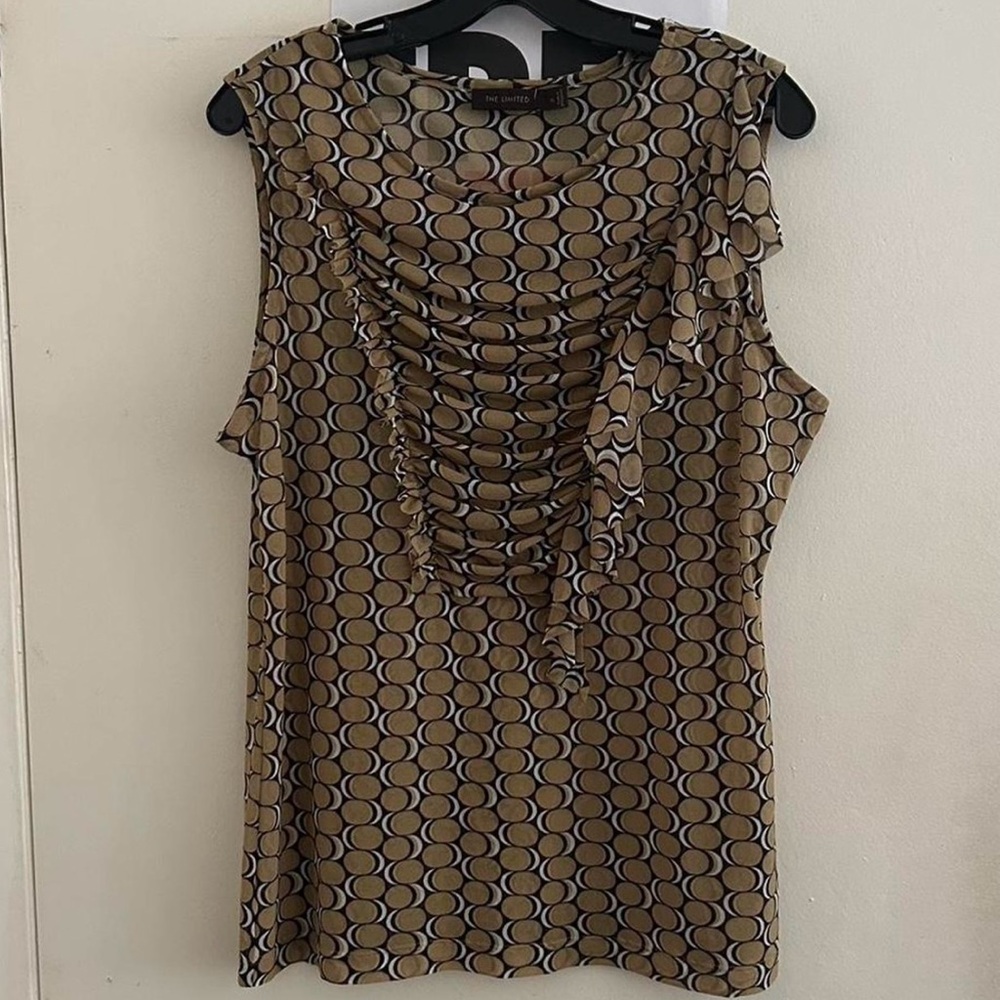 Vintage Y2K The Limited Sleeveless Patterned Mesh Top